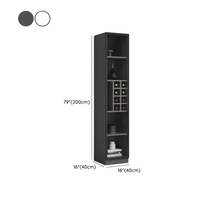 Lighting Modern Freestanding Black Wooden Wine Cabinet #size