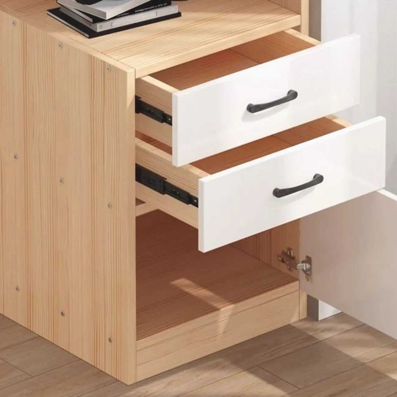 Modern White Wood Space-Saving Corner Storage Chest Image - 16 | homeyfad