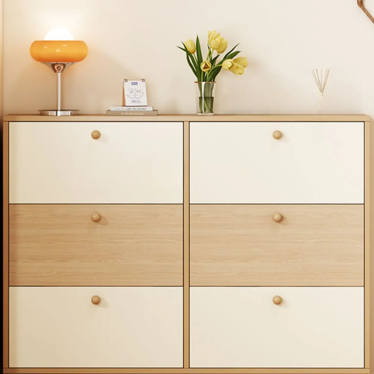 Vertical Wooden Shoe Cabinet for Entryway Image - 8 | homeyfad