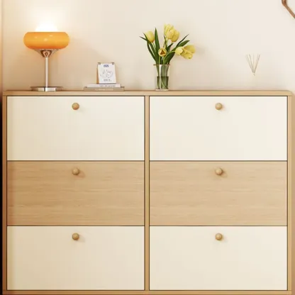 Vertical Wooden Shoe Cabinet for Entryway Image - 8