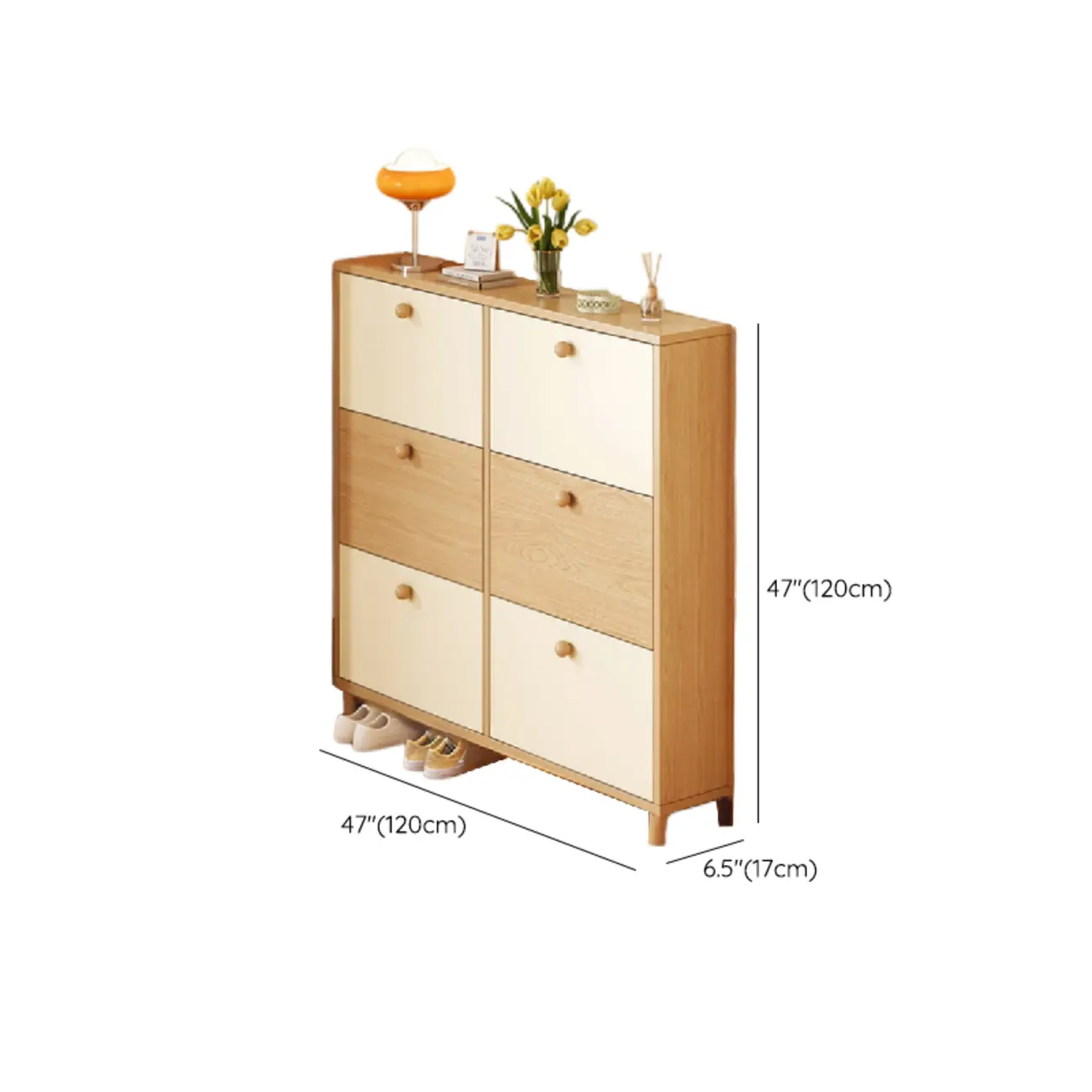 Vertical Wooden Shoe Cabinet for Entryway Image - 17 | homeyfad