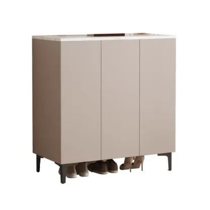 5-Tier Compact Modern Off-White Entryway Shoe Cabinet Image - 17
