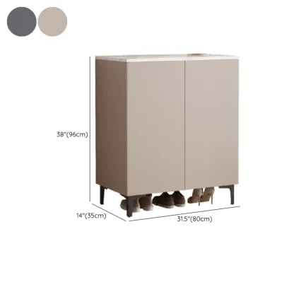 5-Tier Compact Modern Off-White Entryway Shoe Cabinet Image - 21