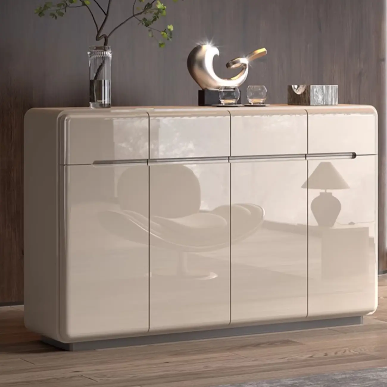 Cream White Wood Shoe Cabinet with Drawer for Entryway Image - 6 | homeyfad