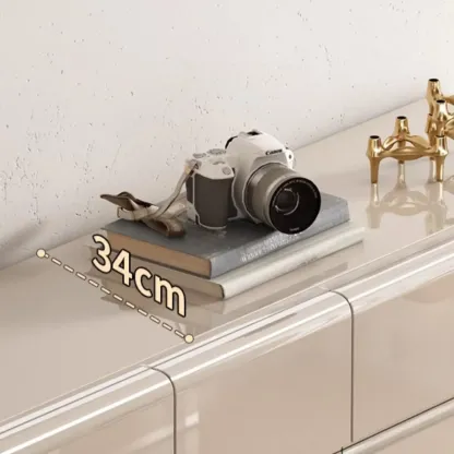 Cream White Wood Shoe Cabinet with Drawer for Entryway Image - 12