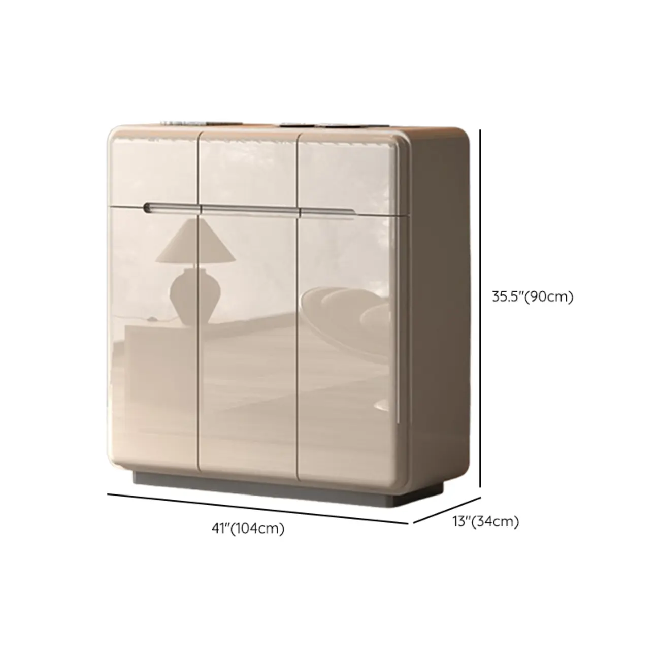 Cream White Wood Shoe Cabinet with Drawer for Entryway #size | homeyfad