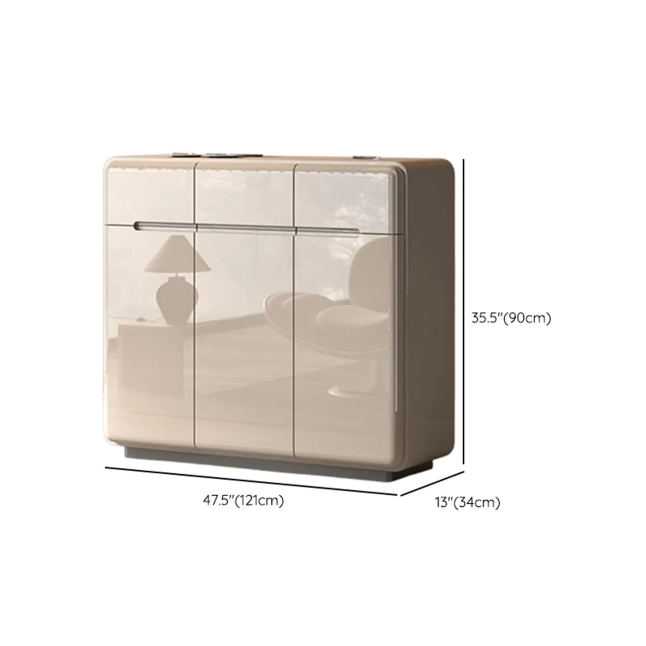 Cream White Wood Shoe Cabinet with Drawer for Entryway Image - 19 | homeyfad