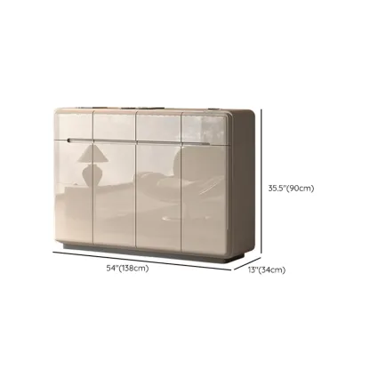 Cream White Wood Shoe Cabinet with Drawer for Entryway Image - 20