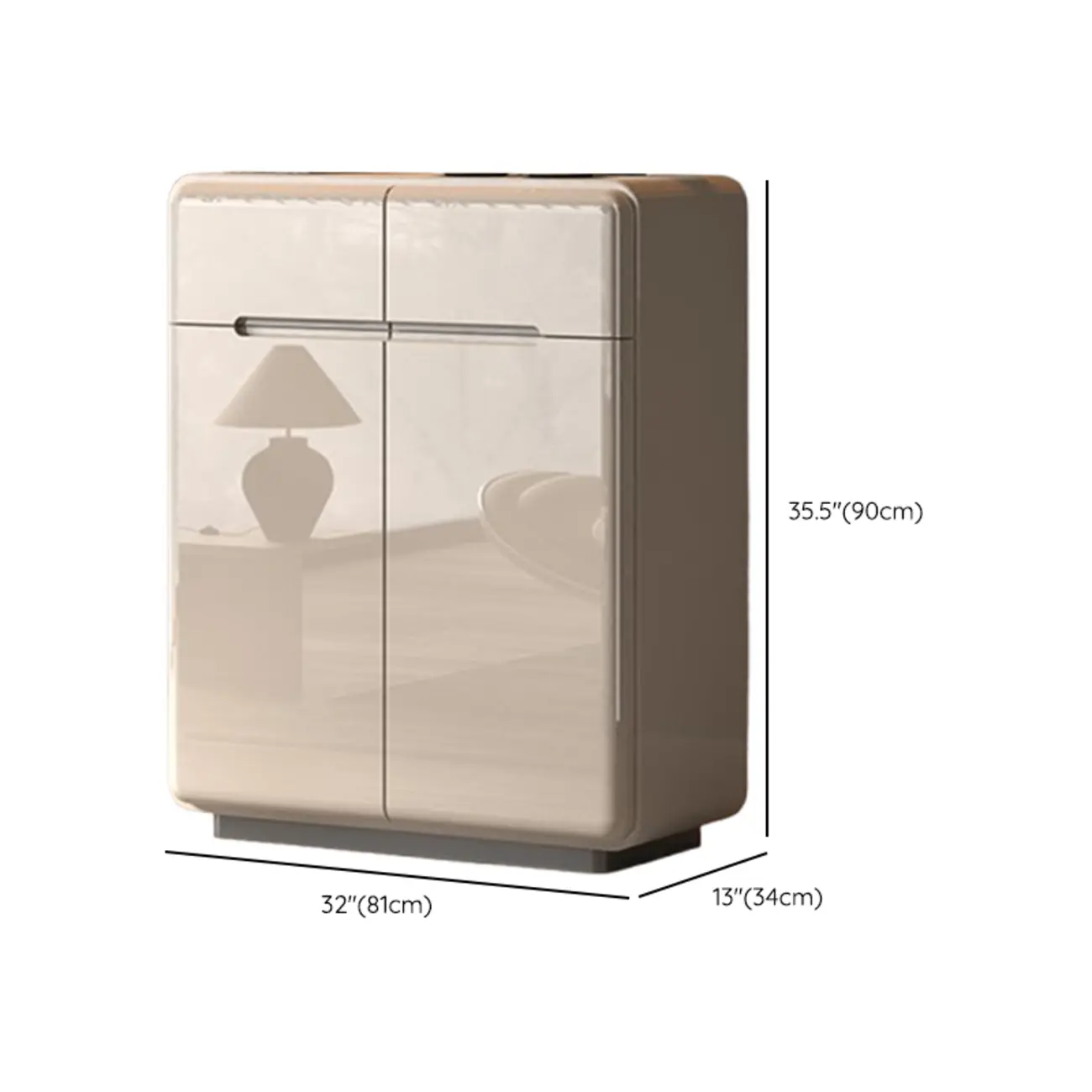 Cream White Wood Shoe Cabinet with Drawer for Entryway Image - 22 | homeyfad