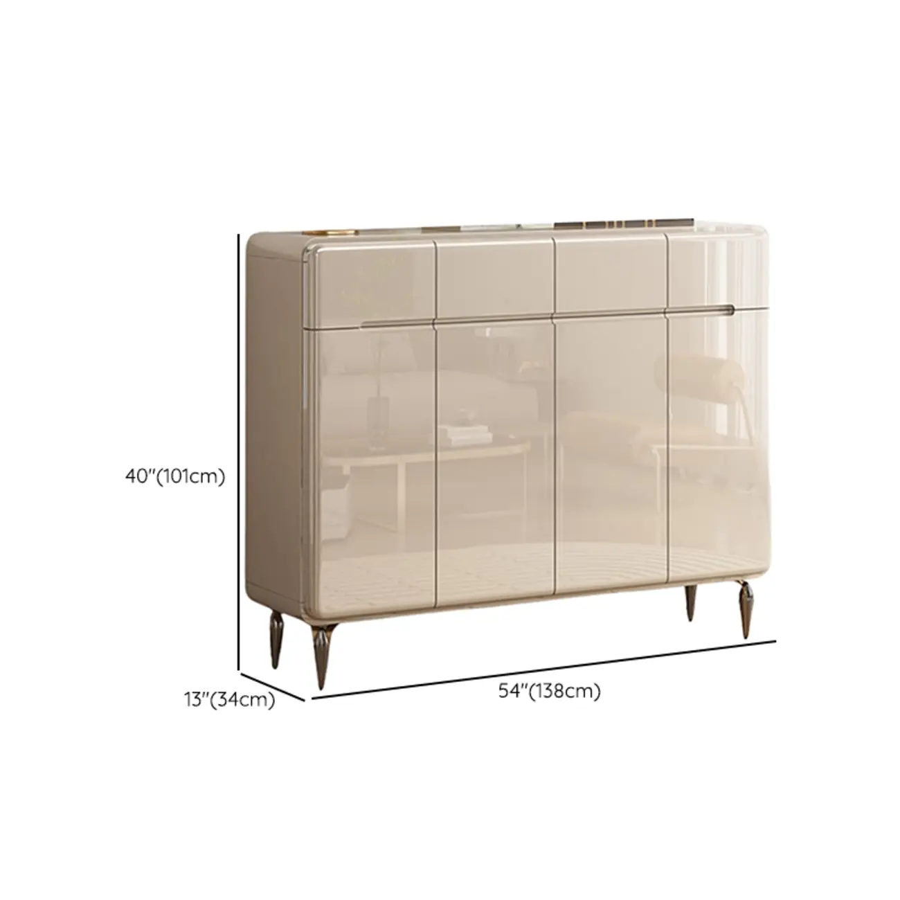 Cream White Wood Shoe Cabinet with Drawer for Entryway Image - 24 | homeyfad