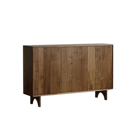 Scandinavian Dark Walnut Solid Wood Shoe Cabinet Image - 6