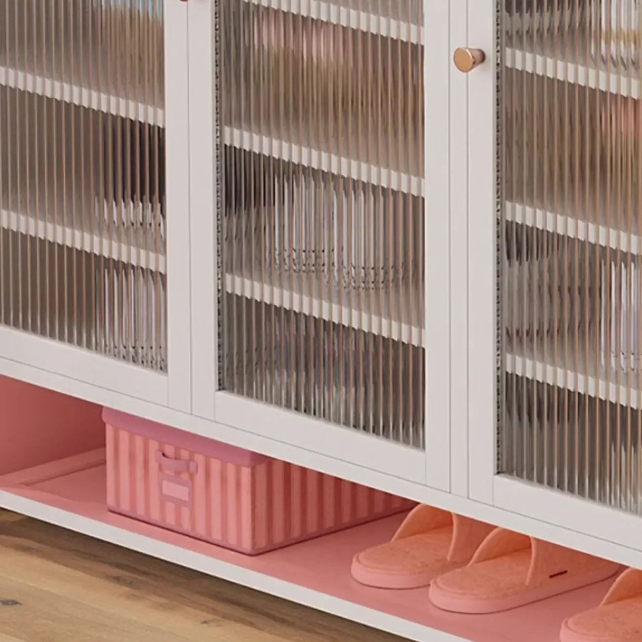 Adjustable Wooden Acrylic Door Multi-Layer Shoe Cabinet Image - 8