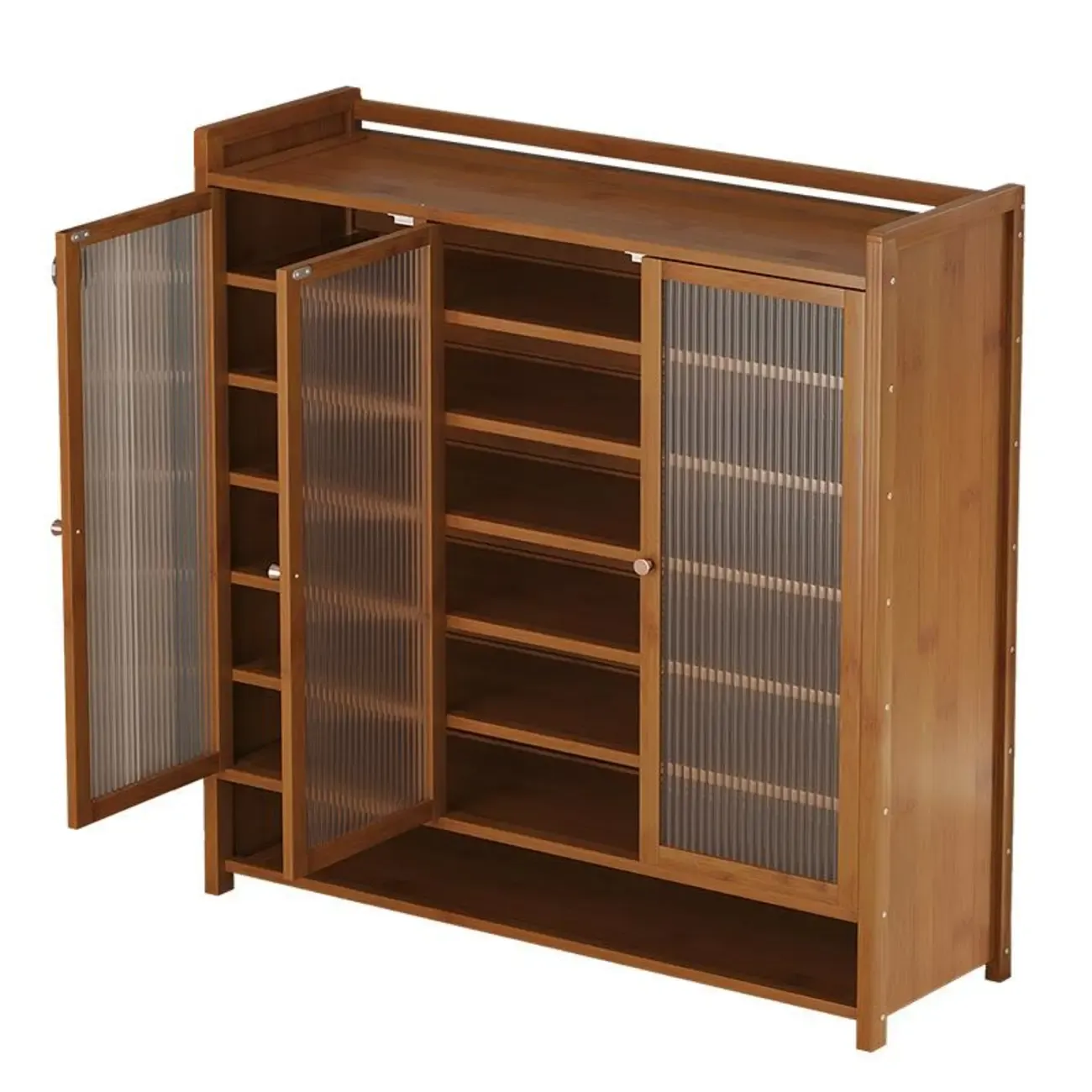 Adjustable Wooden Acrylic Door Multi-Layer Shoe Cabinet Image - 3