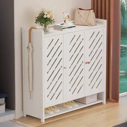 Adjustable Wooden Acrylic Door Multi-Layer Shoe Cabinet Image - 12