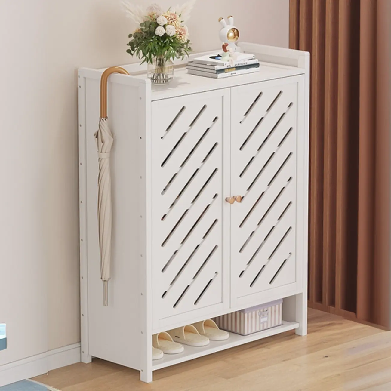 Adjustable Wooden Acrylic Door Multi-Layer Shoe Cabinet Image - 10 | homeyfad