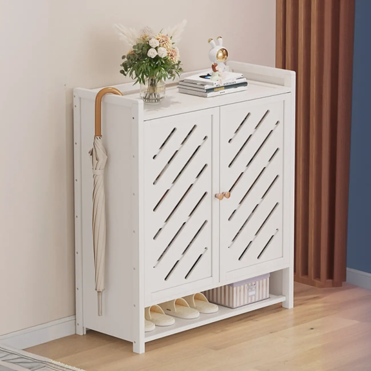 Adjustable Wooden Acrylic Door Multi-Layer Shoe Cabinet Image - 5 | homeyfad