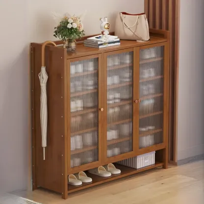 Adjustable Wooden Acrylic Door Multi-Layer Shoe Cabinet Image - 18