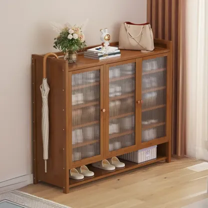 Adjustable Wooden Acrylic Door Multi-Layer Shoe Cabinet Image - 20