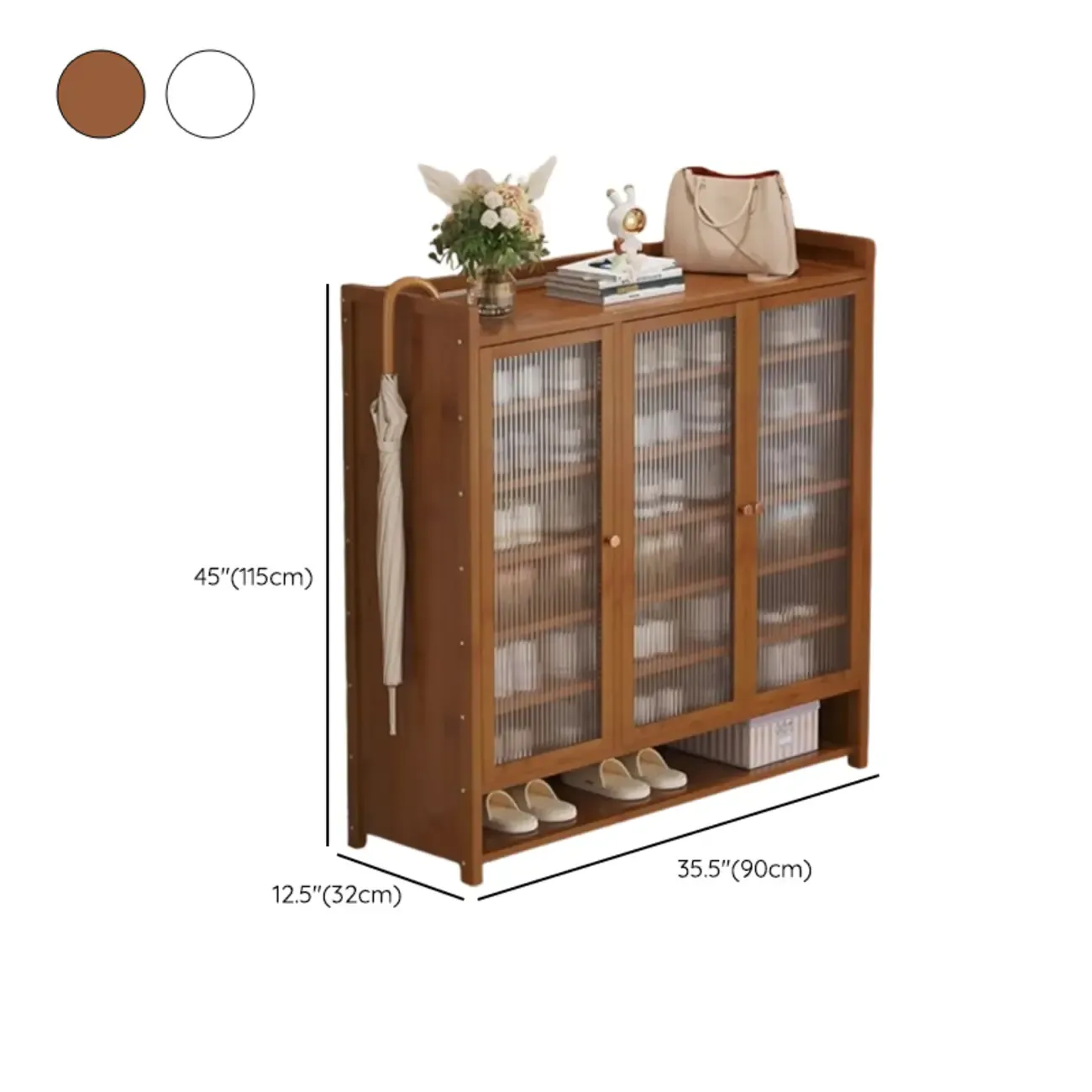 Adjustable Wooden Acrylic Door Multi-Layer Shoe Cabinet Image - 24