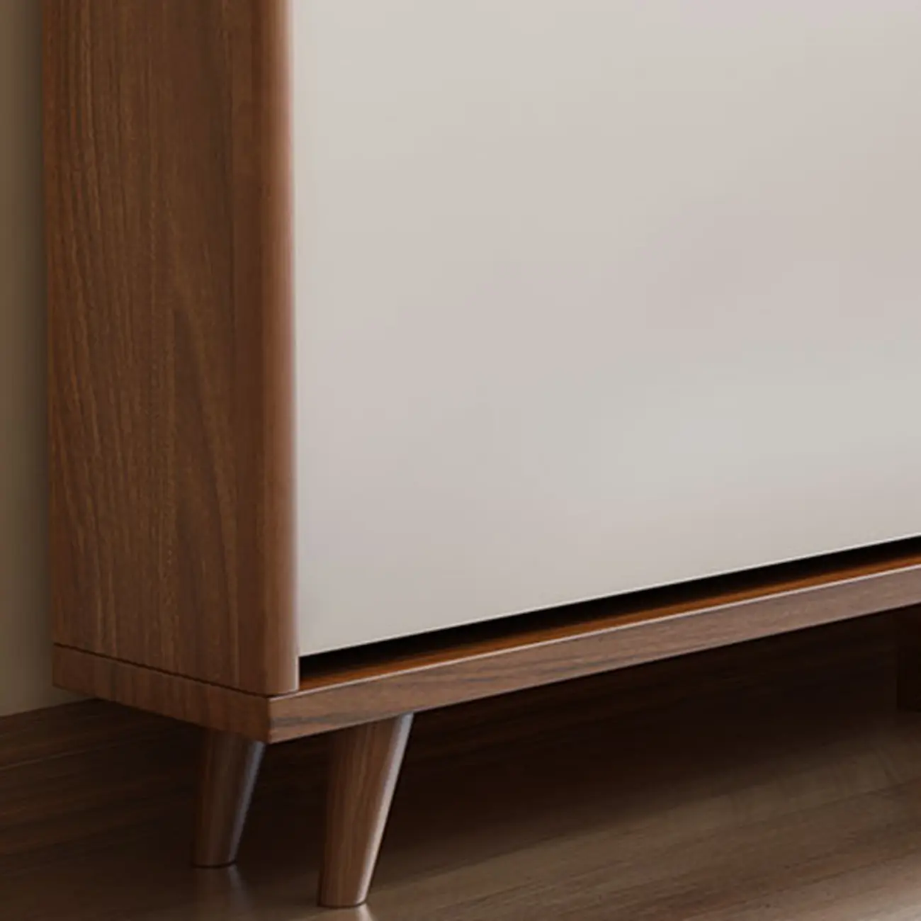 3-Tier Drop-Front Wood Entryway Shoe Storage Image - 15 | homeyfad