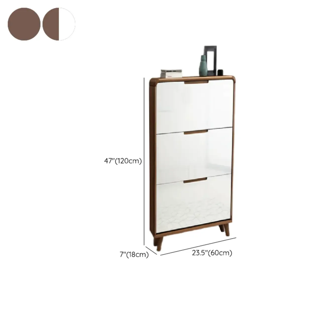 3-Tier Drop-Front Wood Entryway Shoe Storage Image - 31