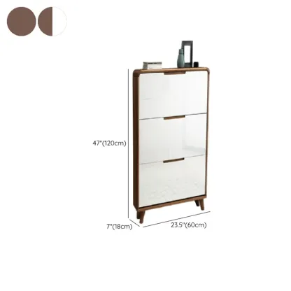 3-Tier Drop-Front Wood Entryway Shoe Storage Image - 31