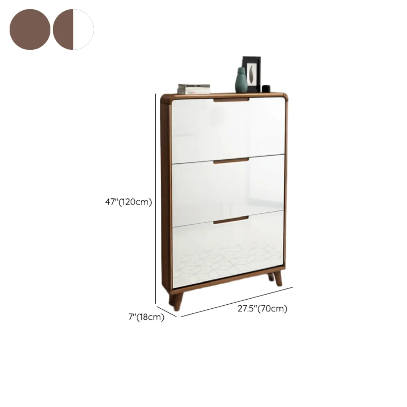 3-Tier Drop-Front Wood Entryway Shoe Storage Image - 32 | homeyfad