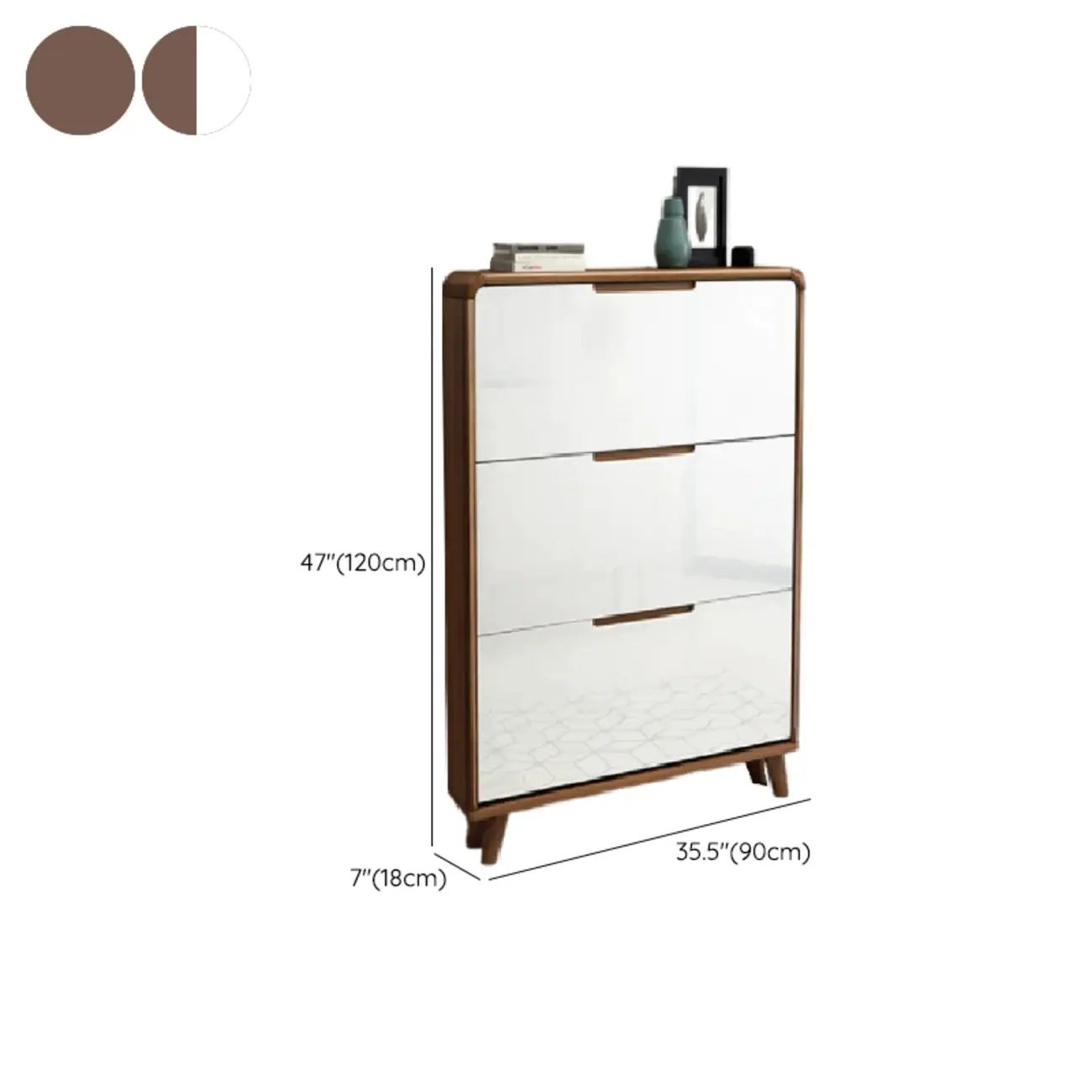 3-Tier Drop-Front Wood Entryway Shoe Storage Image - 34 | homeyfad