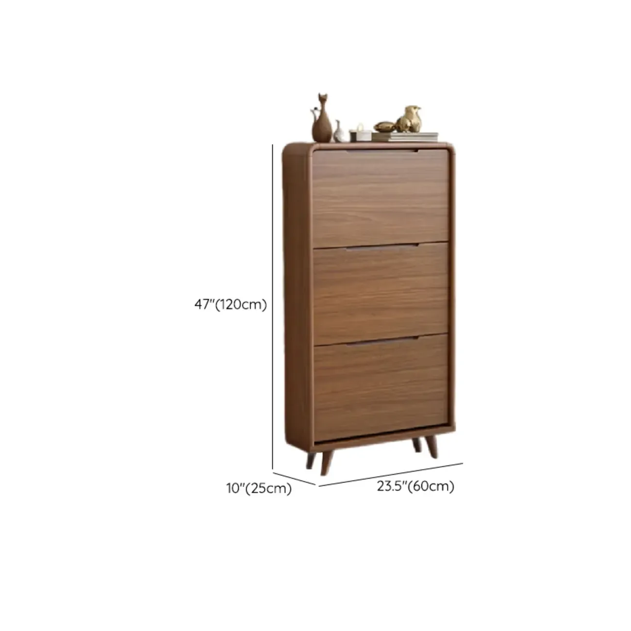 3-Tier Drop-Front Wood Entryway Shoe Storage Image - 38