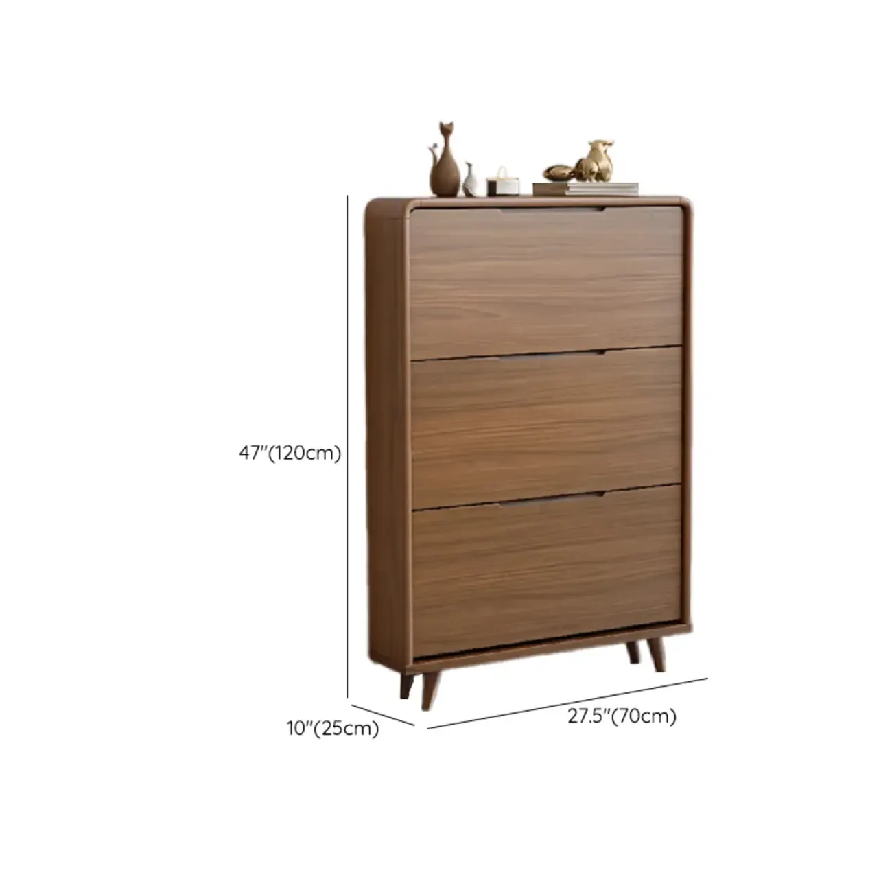 3-Tier Drop-Front Wood Entryway Shoe Storage Image - 39