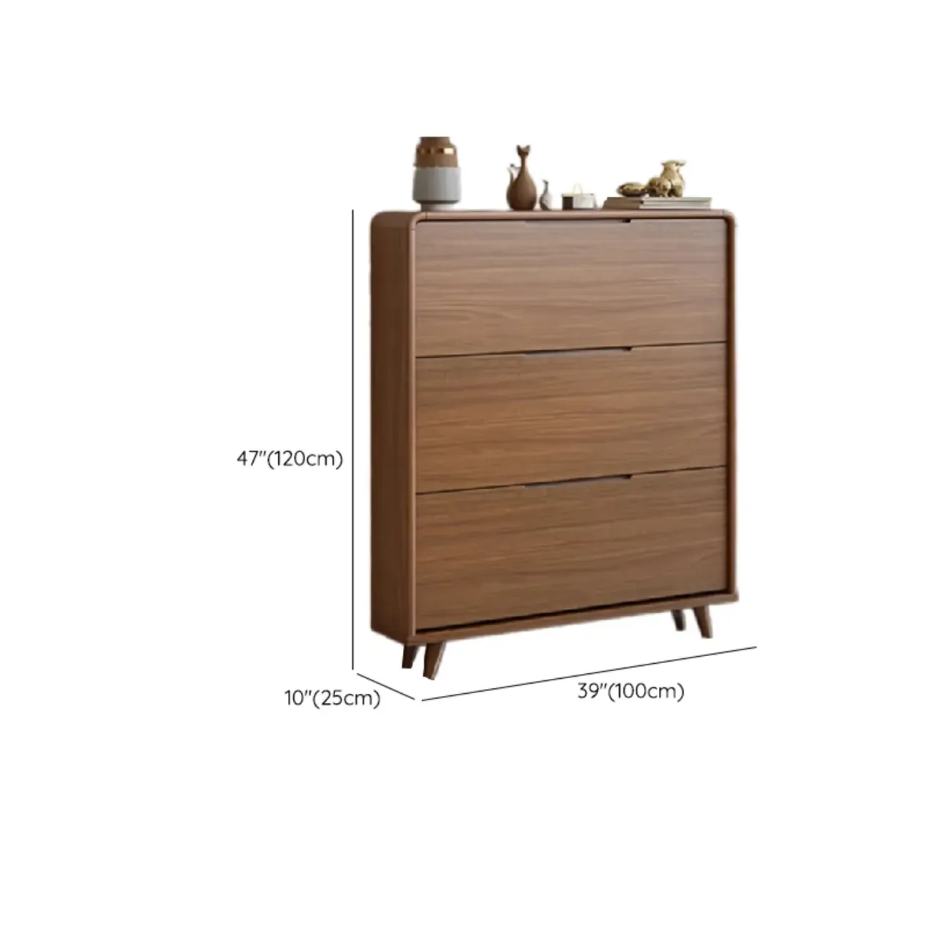 3-Tier Drop-Front Wood Entryway Shoe Storage Image - 42