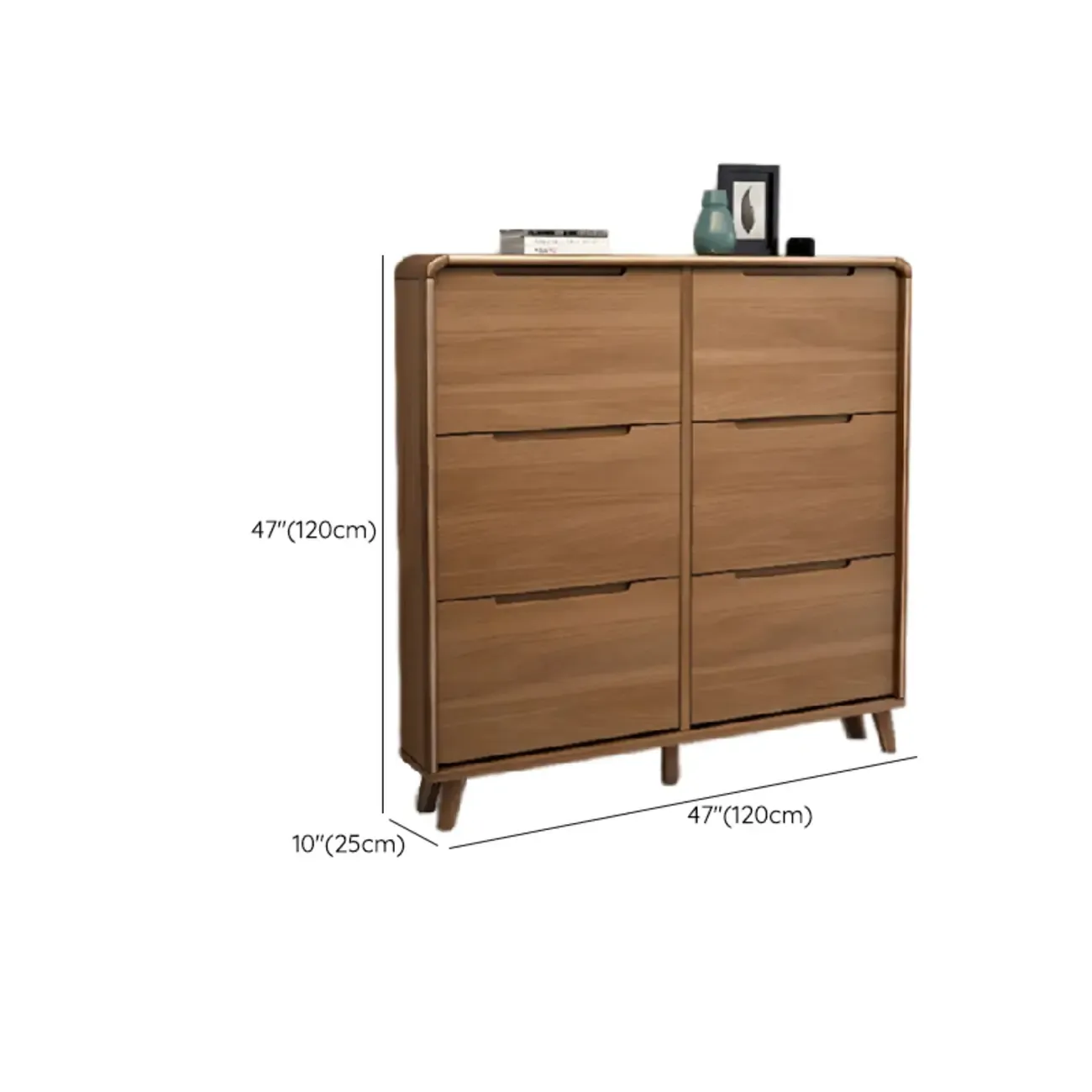 3-Tier Drop-Front Wood Entryway Shoe Storage Image - 43