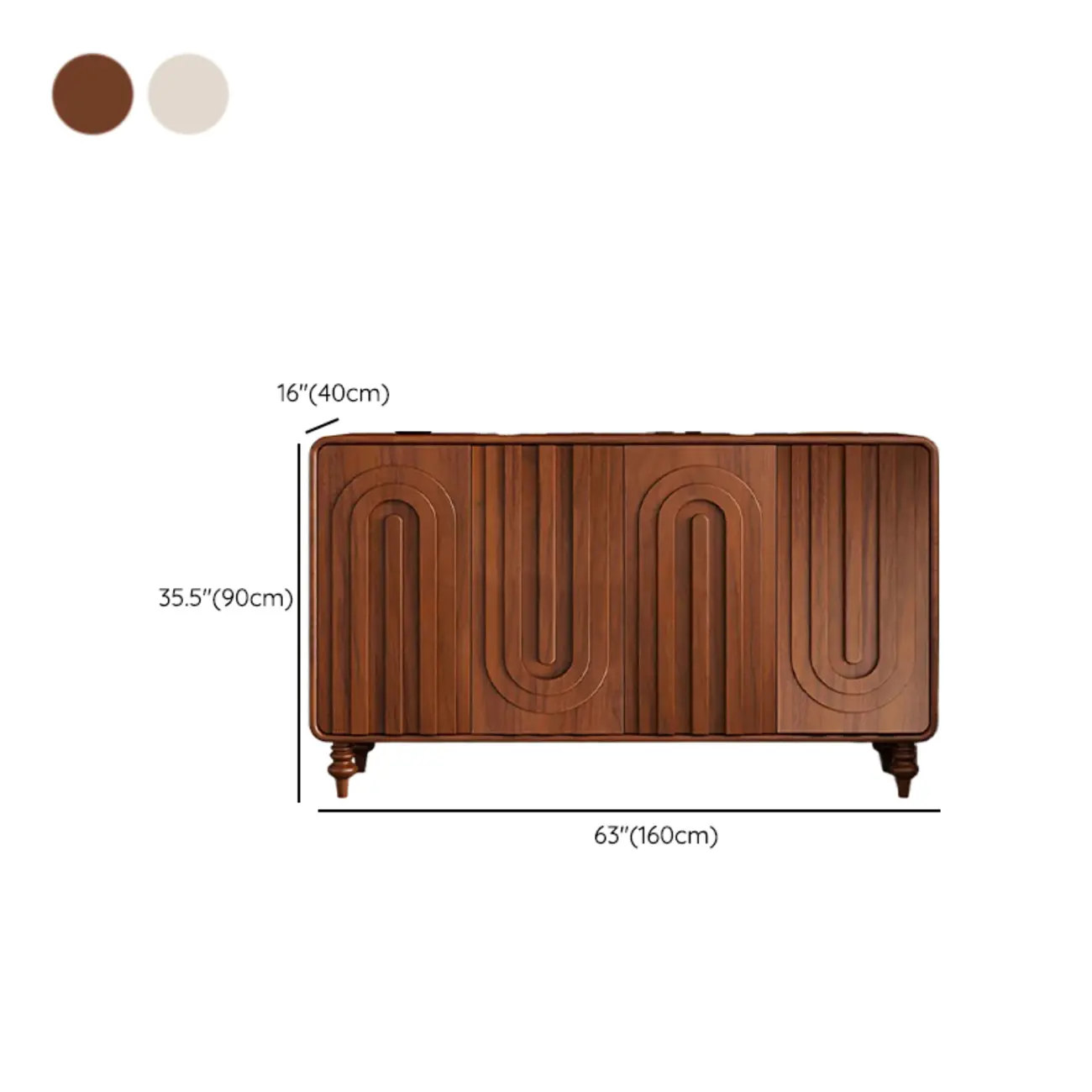 Entryway Wood 3-Door Carved Wave Shoe Cabinet Image - 17 | homeyfad