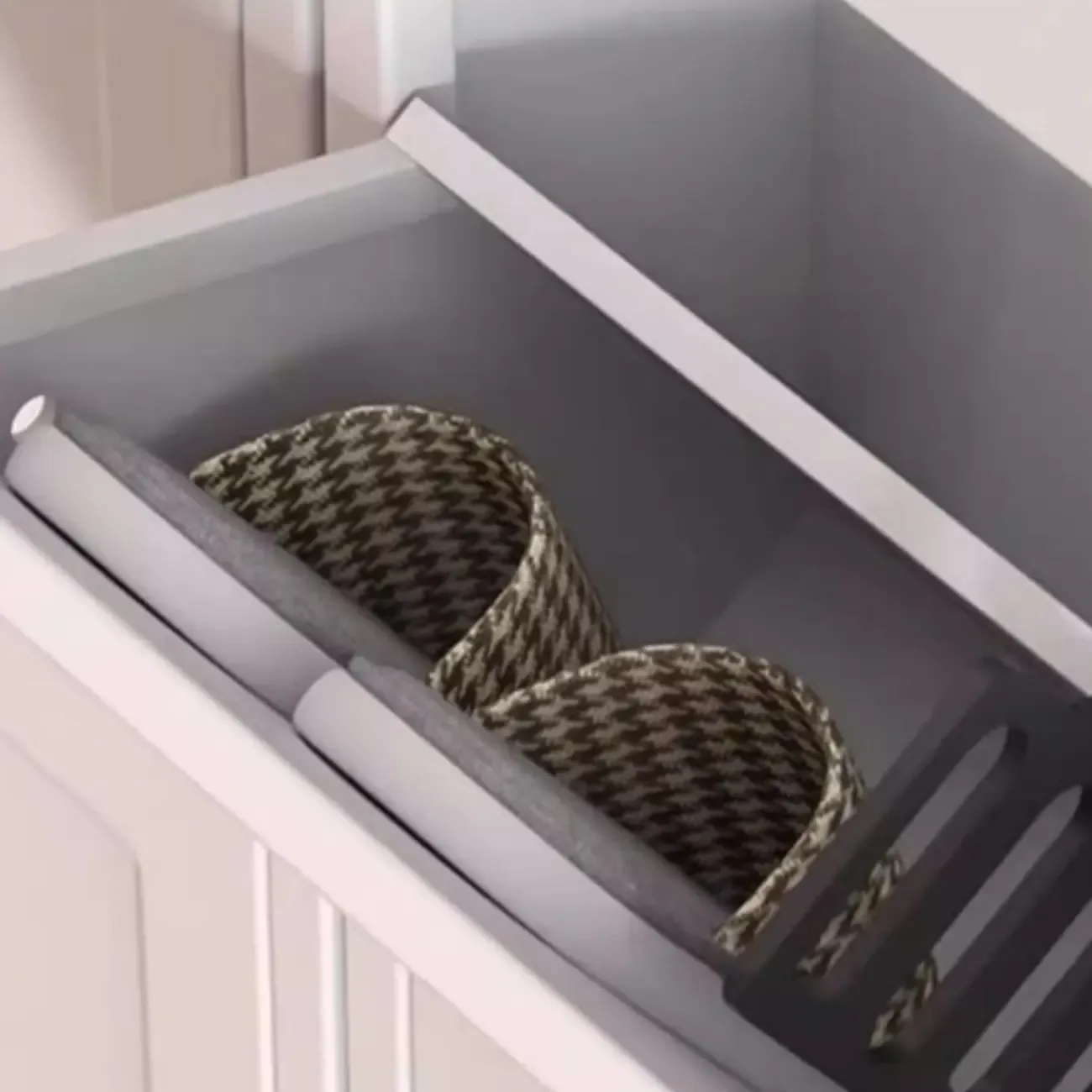 White Metal Shoe Cabinet Organizer Hidden Storage Image - 9