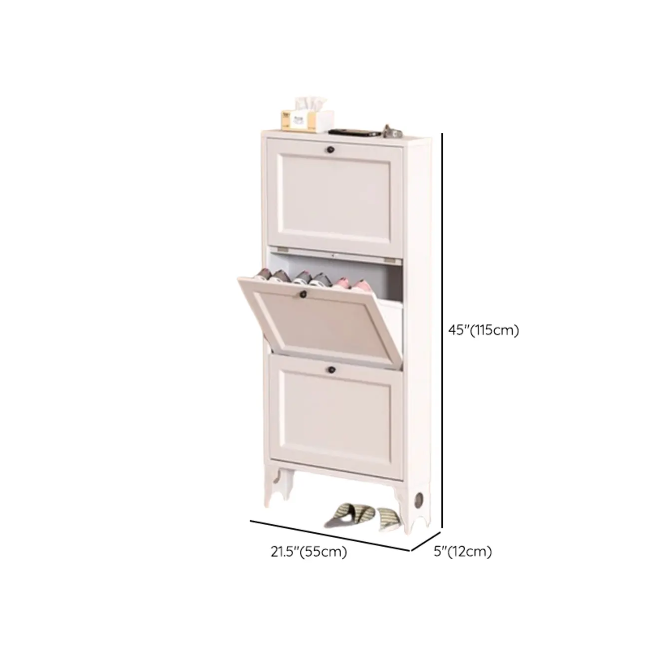 White Metal Shoe Cabinet Organizer Hidden Storage Image - 26 | homeyfad