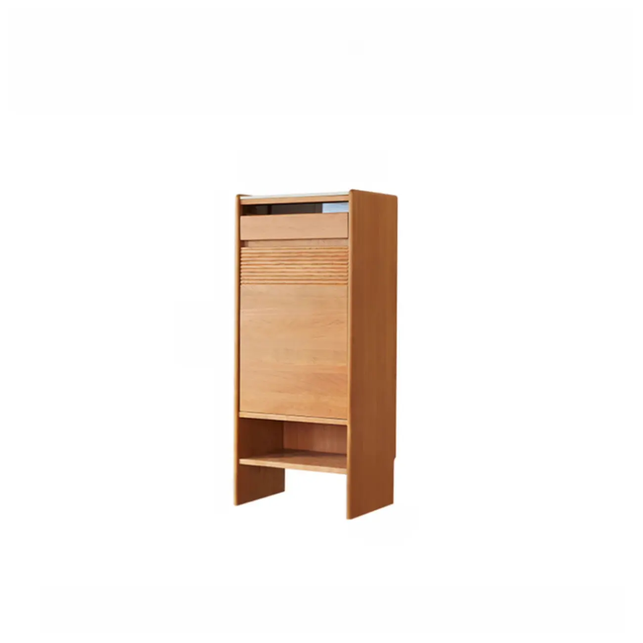 Entryway Cherry Solid Wood Shoe Organizer Cabinet Image - 3 | homeyfad
