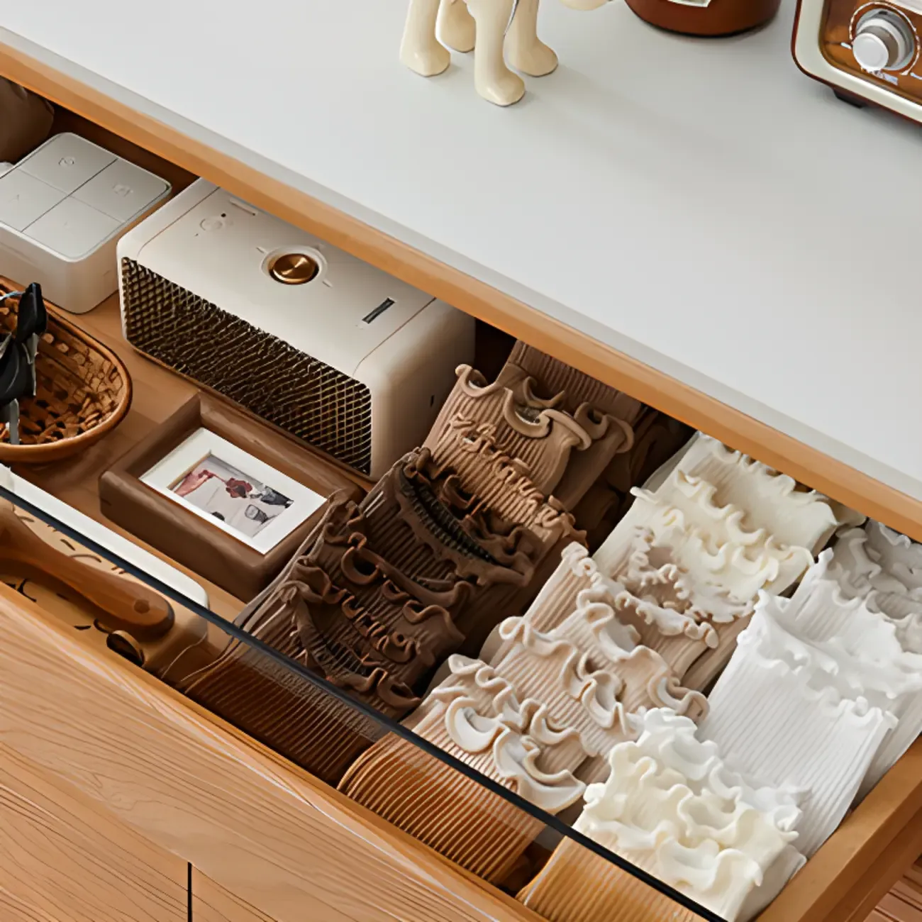 Entryway Cherry Solid Wood Shoe Organizer Cabinet Image - 9