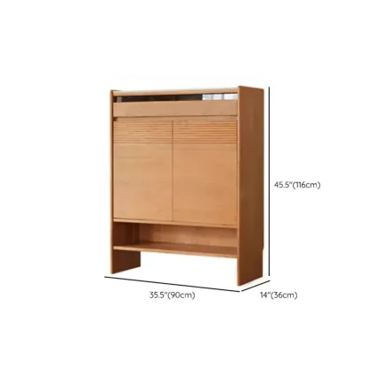 Entryway Cherry Solid Wood Shoe Organizer Cabinet Image - 13