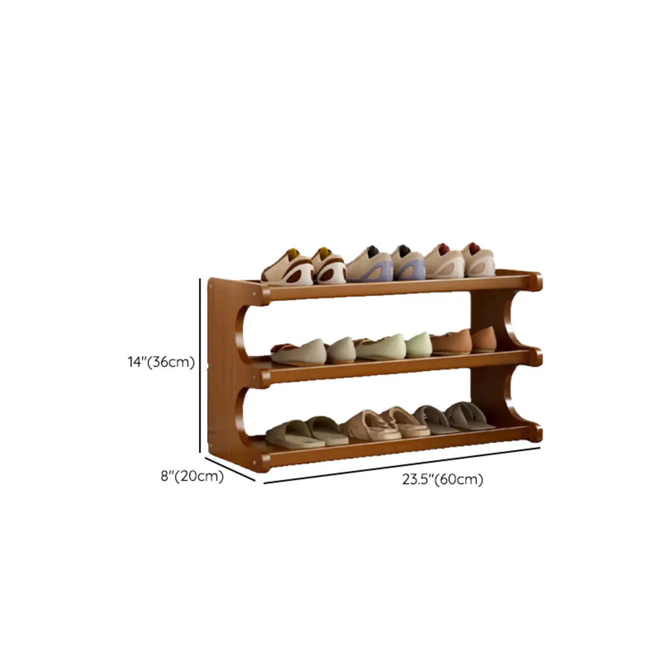 Modern Brown Shoe Rack Solid Wood Organizer Image - 40 | homeyfad
