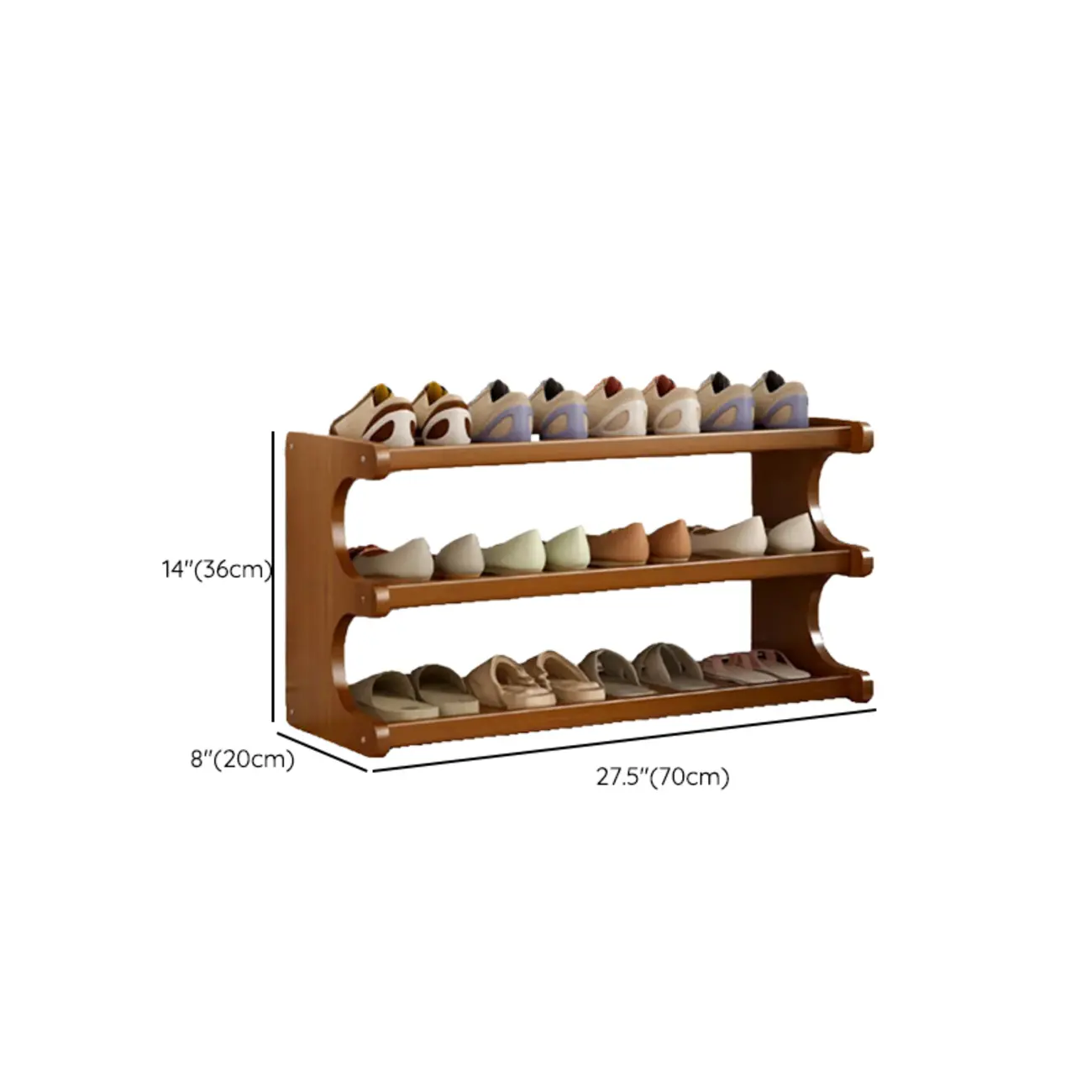 Modern Brown Shoe Rack Solid Wood Organizer Image - 42 | homeyfad