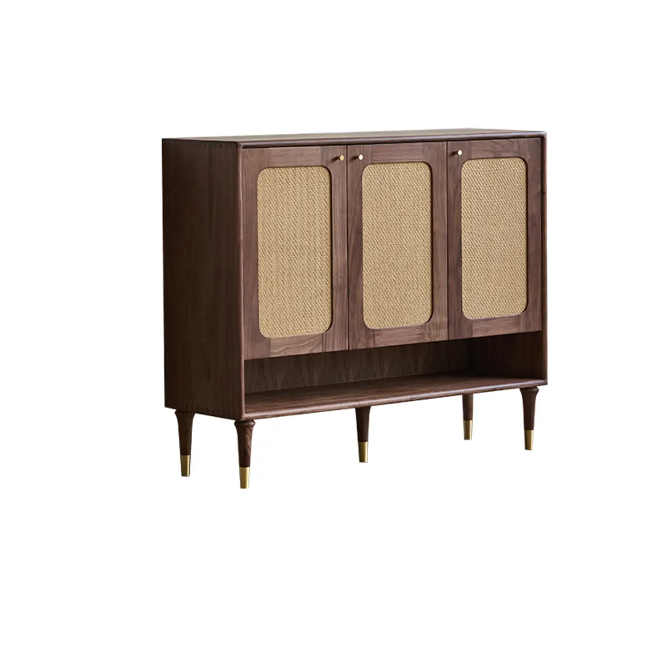 Bohemian Brown Solid Wood Entryway Shoe Cabinet Image - 5 | homeyfad