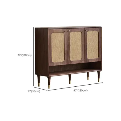 Bohemian Brown Solid Wood Entryway Shoe Cabinet #size