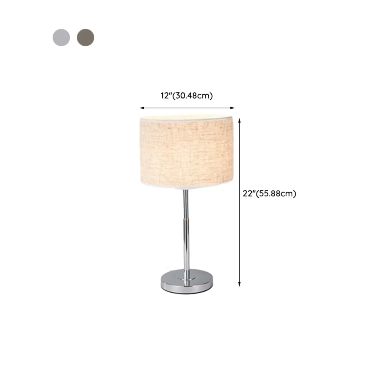 Modern Barrel Nickel Fabric LED Table Lamp for Bedside Image - 17 | homeyfad