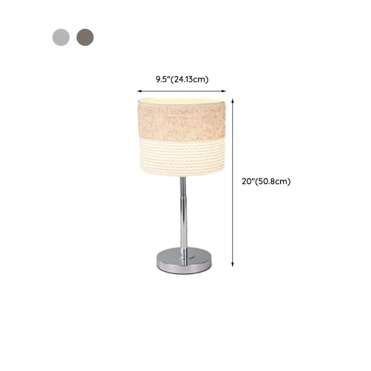 Modern Barrel Nickel Fabric LED Table Lamp for Bedside Image - 18 | homeyfad