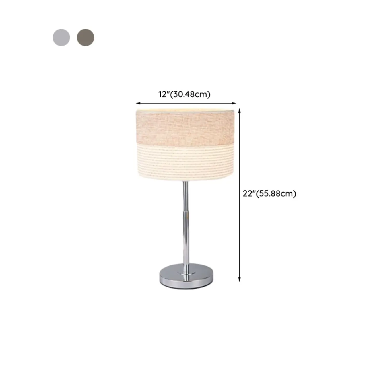 Modern Barrel Nickel Fabric LED Table Lamp for Bedside Image - 19 | homeyfad