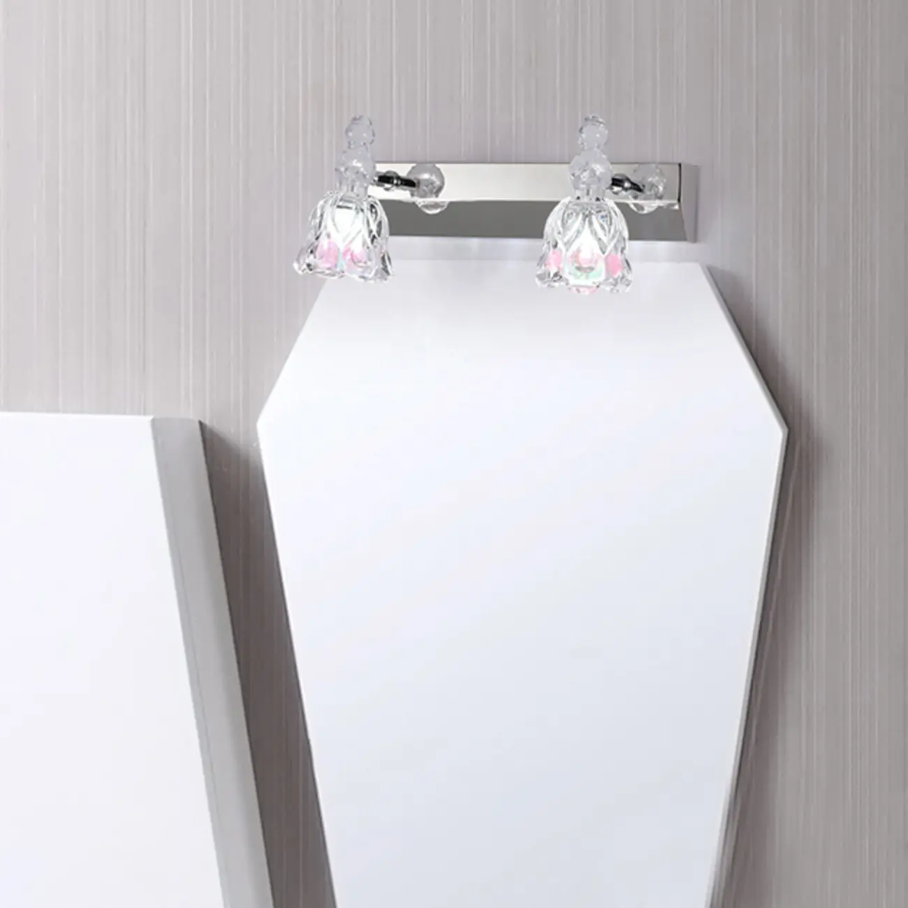 Glam Dome Vanity Light with Stainless Glass Shades Image - 6 | homeyfad