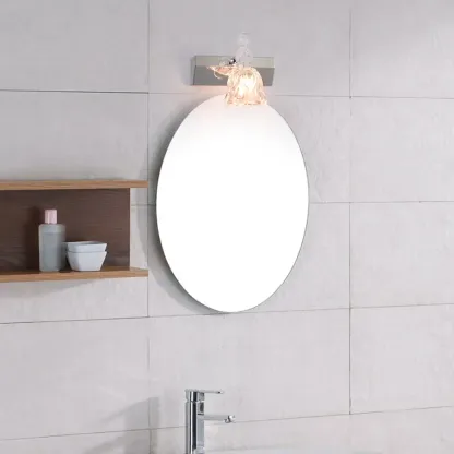 Glam Dome Vanity Light with Stainless Glass Shades Image - 7