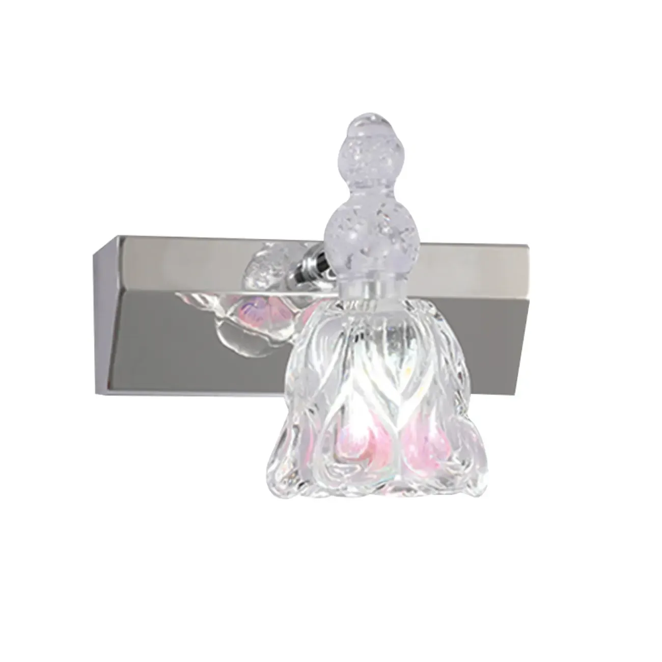 Glam Dome Vanity Light with Stainless Glass Shades Image - 8