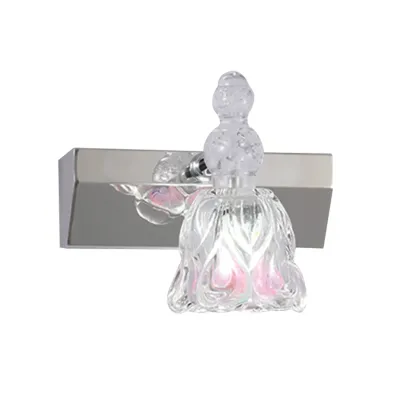 Glam Dome Vanity Light with Stainless Glass Shades Image - 8