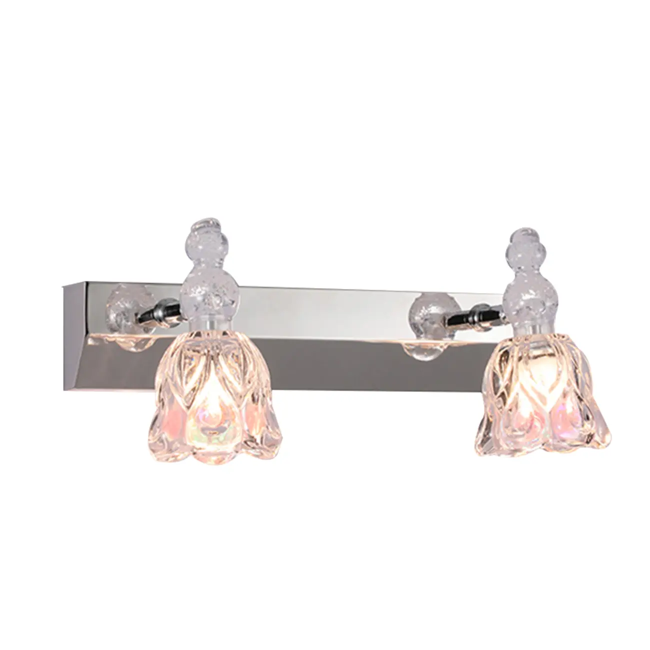 Glam Dome Vanity Light with Stainless Glass Shades Image - 9 | homeyfad